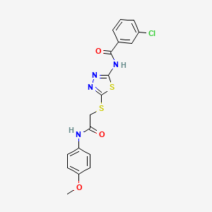 3-chloro-N-(5-((2-((4-methoxyphenyl)amino)-2-oxoethyl)thio)-1,3,4-thiadiazol-2-yl)benzamide