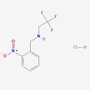 molecular formula C9H10ClF3N2O2 B2542476 [(2-Nitrophenyl)methyl](2,2,2-trifluoroethyl)amine hydrochloride CAS No. 1171562-15-4