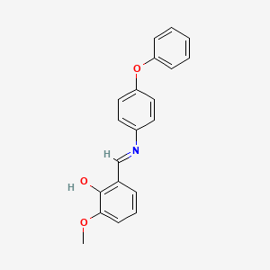 molecular formula C20H17NO3 B2542479 2-methoxy-6-{(E)-[(4-phenoxyphenyl)imino]methyl}phenol CAS No. 1394929-84-0