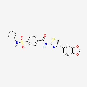 molecular formula C23H23N3O5S2 B2542488 N-(4-(benzo[d][1,3]dioxol-5-yl)thiazol-2-yl)-4-(N-cyclopentyl-N-methylsulfamoyl)benzamide CAS No. 899963-59-8