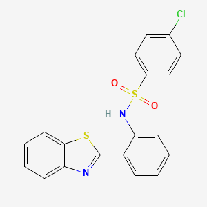 molecular formula C19H13ClN2O2S2 B2542500 N-(2-(benzo[d]thiazol-2-yl)phenyl)-4-chlorobenzenesulfonamide CAS No. 946306-19-0