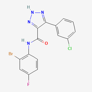 molecular formula C15H9BrClFN4O B2542502 N-(2-bromo-4-fluorophenyl)-4-(3-chlorophenyl)-1H-1,2,3-triazole-5-carboxamide CAS No. 2034249-77-7