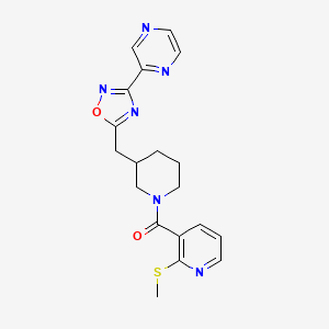 (2-(Methylthio)pyridin-3-yl)(3-((3-(pyrazin-2-yl)-1,2,4-oxadiazol-5-yl)methyl)piperidin-1-yl)methanone