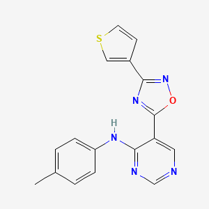 N-(4-methylphenyl)-5-[3-(3-thienyl)-1,2,4-oxadiazol-5-yl]pyrimidin-4-amine
