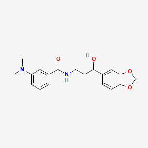 N-(3-(benzo[d][1,3]dioxol-5-yl)-3-hydroxypropyl)-3-(dimethylamino)benzamide