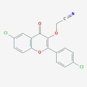 molecular formula C17H9Cl2NO3 B254253 {[6-chloro-2-(4-chlorophenyl)-4-oxo-4H-chromen-3-yl]oxy}acetonitrile 