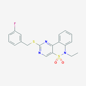 6-ethyl-2-[(3-fluorobenzyl)sulfanyl]-6H-pyrimido[5,4-c][2,1]benzothiazine 5,5-dioxide