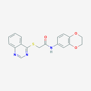 N-(2,3-dihydrobenzo[b][1,4]dioxin-6-yl)-2-(quinazolin-4-ylthio)acetamide