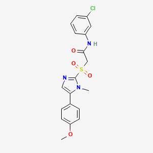 N-(3-chlorophenyl)-2-((5-(4-methoxyphenyl)-1-methyl-1H-imidazol-2-yl)sulfonyl)acetamide