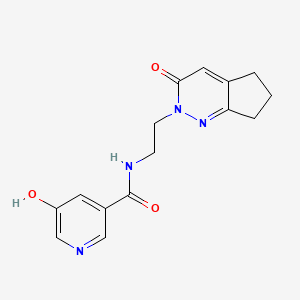 molecular formula C15H16N4O3 B2542539 5-hydroxy-N-(2-(3-oxo-3,5,6,7-tetrahydro-2H-cyclopenta[c]pyridazin-2-yl)ethyl)nicotinamide CAS No. 2097860-51-8