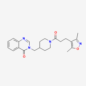 3-[[1-[3-(3,5-Dimethyl-1,2-oxazol-4-yl)propanoyl]piperidin-4-yl]methyl]quinazolin-4-one