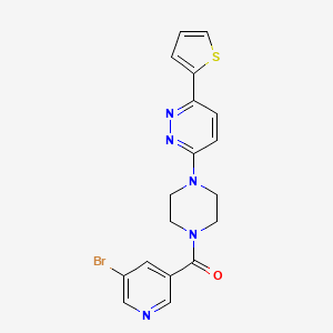 molecular formula C18H16BrN5OS B2542557 (5-Bromopyridin-3-yl)(4-(6-(thiophen-2-yl)pyridazin-3-yl)piperazin-1-yl)methanone CAS No. 1203005-77-9