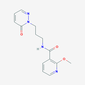 molecular formula C14H16N4O3 B2542562 2-甲氧基-N-(3-(6-氧代吡啶并嘧啶-1(6H)-基)丙基)烟酰胺 CAS No. 1207017-75-1