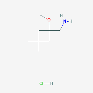 molecular formula C8H18ClNO B2542563 (1-甲氧基-3,3-二甲基环丁基)甲胺;盐酸盐 CAS No. 2309448-42-6