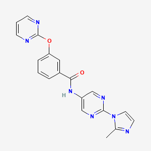 molecular formula C19H15N7O2 B2542568 N-(2-(2-methyl-1H-imidazol-1-yl)pyrimidin-5-yl)-3-(pyrimidin-2-yloxy)benzamide CAS No. 1421522-32-8