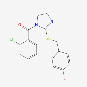 (2-Chlorophenyl)-[2-[(4-fluorophenyl)methylsulfanyl]-4,5-dihydroimidazol-1-yl]methanone