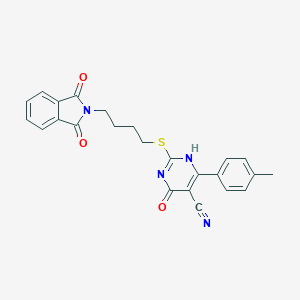 molecular formula C24H20N4O3S B254258 2-[4-(1,3-dioxoisoindol-2-yl)butylsulfanyl]-6-(4-methylphenyl)-4-oxo-1H-pyrimidine-5-carbonitrile 