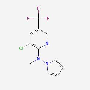 molecular formula C11H9ClF3N3 B2542594 N-[3-氯-5-(三氟甲基)-2-吡啶基]-N-甲基-N-(1H-吡咯-1-基)胺 CAS No. 338400-00-3