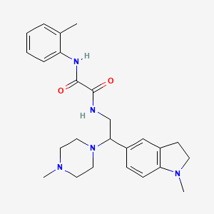 molecular formula C25H33N5O2 B2542596 N1-(2-(1-methylindolin-5-yl)-2-(4-methylpiperazin-1-yl)ethyl)-N2-(o-tolyl)oxalamide CAS No. 922016-12-4