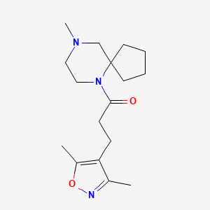 molecular formula C17H27N3O2 B2542602 3-(3,5-二甲基异恶唑-4-基)-1-(9-甲基-6,9-二氮杂螺[4.5]癸-6-基)丙-1-酮 CAS No. 1421498-45-4