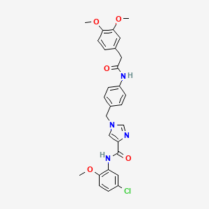 molecular formula C28H27ClN4O5 B2542605 N-(5-chloro-2-methoxyphenyl)-1-(4-(2-(3,4-dimethoxyphenyl)acetamido)benzyl)-1H-imidazole-4-carboxamide CAS No. 1251572-06-1