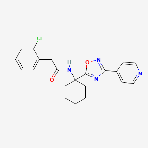 molecular formula C21H21ClN4O2 B2542614 2-(2-chlorophenyl)-N-[1-(3-pyridin-4-yl-1,2,4-oxadiazol-5-yl)cyclohexyl]acetamide CAS No. 1396674-53-5