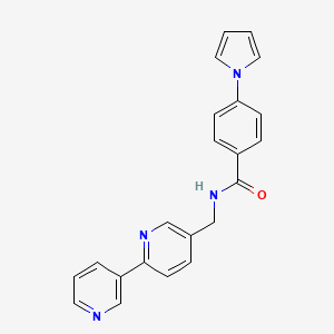 molecular formula C22H18N4O B2542620 N-([2,3'-联吡啶]-5-基甲基)-4-(1H-吡咯-1-基)苯甲酰胺 CAS No. 2034209-10-2