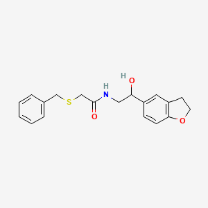 molecular formula C19H21NO3S B2542621 2-(benzylthio)-N-(2-(2,3-dihydrobenzofuran-5-yl)-2-hydroxyethyl)acetamide CAS No. 1421443-52-8