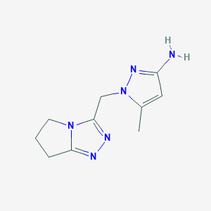 molecular formula C10H14N6 B2542624 1-(6,7-dihydro-5H-pyrrolo[2,1-c][1,2,4]triazol-3-ylmethyl)-5-methyl-1H-pyrazol-3-amine CAS No. 1174871-13-6