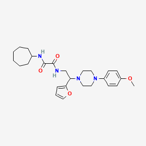 molecular formula C26H36N4O4 B2542625 N1-环庚基-N2-(2-(呋喃-2-基)-2-(4-(4-甲氧基苯基)哌嗪-1-基)乙基)草酰胺 CAS No. 877634-36-1