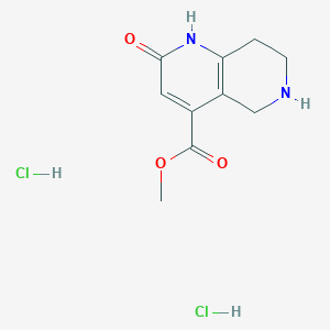 molecular formula C10H14Cl2N2O3 B2542635 2-氧代-5,6,7,8-四氢-1H-1,6-萘啶-4-羧酸甲酯二盐酸盐 CAS No. 2413885-64-8