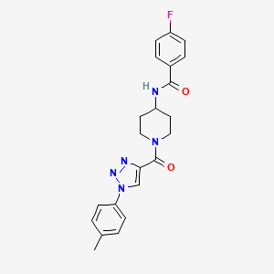 B2542640 4-fluoro-N-(1-(1-(p-tolyl)-1H-1,2,3-triazole-4-carbonyl)piperidin-4-yl)benzamide CAS No. 1251682-20-8