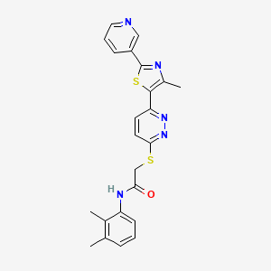 molecular formula C23H21N5OS2 B2542644 N-(2,3-二甲苯基)-2-((6-(4-甲基-2-(吡啶-3-基)噻唑-5-基)哒嗪-3-基)硫代)乙酰胺 CAS No. 954662-74-9
