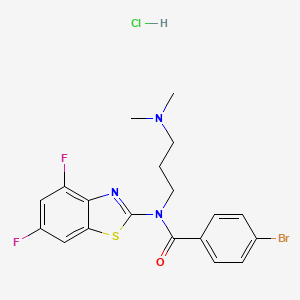 molecular formula C19H19BrClF2N3OS B2542664 4-bromo-N-(4,6-difluorobenzo[d]thiazol-2-yl)-N-(3-(dimethylamino)propyl)benzamide hydrochloride CAS No. 1219158-98-1