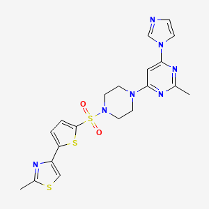 4-(5-((4-(6-(1H-imidazol-1-yl)-2-methylpyrimidin-4-yl)piperazin-1-yl)sulfonyl)thiophen-2-yl)-2-methylthiazole