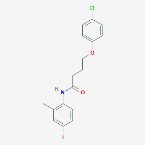 molecular formula C17H17ClINO2 B254268 4-(4-chlorophenoxy)-N-(4-iodo-2-methylphenyl)butanamide 