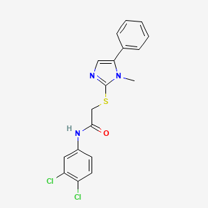 N-(3,4-dichlorophenyl)-2-((1-methyl-5-phenyl-1H-imidazol-2-yl)thio)acetamide