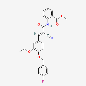 methyl 2-[[(E)-2-cyano-3-[3-ethoxy-4-[(4-fluorophenyl)methoxy]phenyl]prop-2-enoyl]amino]benzoate