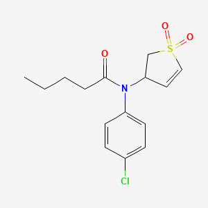 molecular formula C15H18ClNO3S B2542722 N-(4-chlorophenyl)-N-(1,1-dioxido-2,3-dihydrothiophen-3-yl)pentanamide CAS No. 457928-02-8