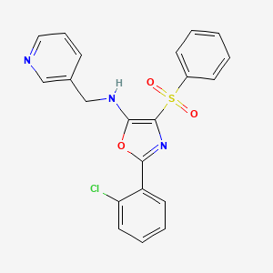 molecular formula C21H16ClN3O3S B2542724 2-(2-氯苯基)-4-(苯磺酰基)-N-(吡啶-3-基甲基)-1,3-恶唑-5-胺 CAS No. 380322-48-5