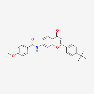 molecular formula C27H25NO4 B2542729 N-[2-(4-叔丁基苯基)-4-氧代-4H-色满-7-基]-4-甲氧基苯甲酰胺 CAS No. 923164-54-9