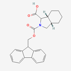 molecular formula C24H25NO4 B2542732 (3As,7aR)-2-(9H-fluoren-9-ylmethoxycarbonyl)-1,3,3a,4,5,6,7,7a-octahydroisoindole-1-carboxylic acid CAS No. 2307710-26-3
