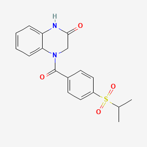 molecular formula C18H18N2O4S B2542763 4-(4-(异丙基磺酰基)苯甲酰)-3,4-二氢喹喔啉-2(1H)-酮 CAS No. 941935-48-4