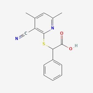 molecular formula C16H14N2O2S B2542776 2-(3-Cyano-4,6-dimethylpyridin-2-yl)sulfanyl-2-phenylacetic acid CAS No. 625375-38-4
