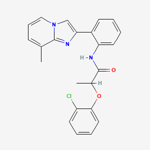 molecular formula C23H20ClN3O2 B2542806 2-(2-氯苯氧基)-N-(2-(8-甲基咪唑并[1,2-a]吡啶-2-基)苯基)丙酰胺 CAS No. 1795198-36-5