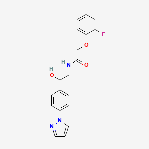 molecular formula C19H18FN3O3 B2542809 2-(2-Fluorophenoxy)-N-[2-hydroxy-2-(4-pyrazol-1-ylphenyl)ethyl]acetamide CAS No. 2415512-07-9