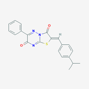molecular formula C21H17N3O2S B254282 2-(4-isopropylbenzylidene)-6-phenyl-7H-[1,3]thiazolo[3,2-b][1,2,4]triazine-3,7(2H)-dione 