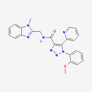 molecular formula C24H21N7O2 B2542854 1-(2-甲氧基苯基)-N-[(1-甲基-1H-苯并咪唑-2-基)甲基]-5-吡啶-2-基-1H-1,2,3-三唑-4-甲酰胺 CAS No. 1396875-48-1