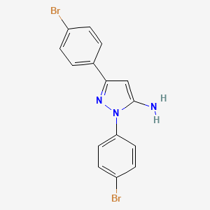 molecular formula C15H11Br2N3 B2542871 1,3-Bis(4-bromophenyl)-1h-pyrazol-5-amine CAS No. 618098-21-8