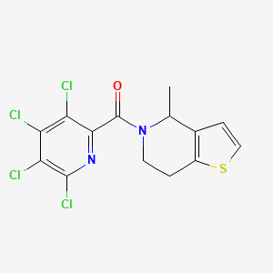 molecular formula C14H10Cl4N2OS B2542877 2,3,4,5-tetrachloro-6-{4-methyl-4H,5H,6H,7H-thieno[3,2-c]pyridine-5-carbonyl}pyridine CAS No. 1444146-05-7
